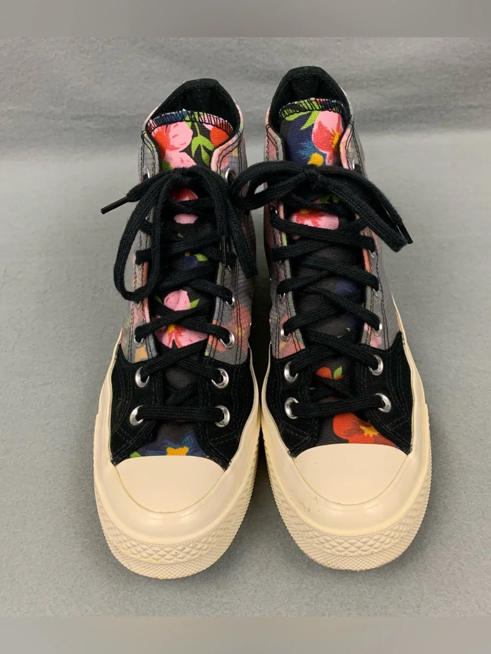 Converse Shoes Womens 8 Black Floral Chuck 70 Hi Top Sneaker Lace Up All Star